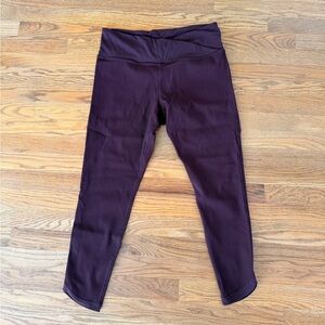 Athleta Womens Elation Crossover Ribbed Plum Leggings